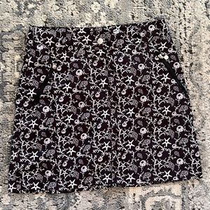 Daily Sports Wind skort skirt golf coral reef starfish zipper pockets size US 2